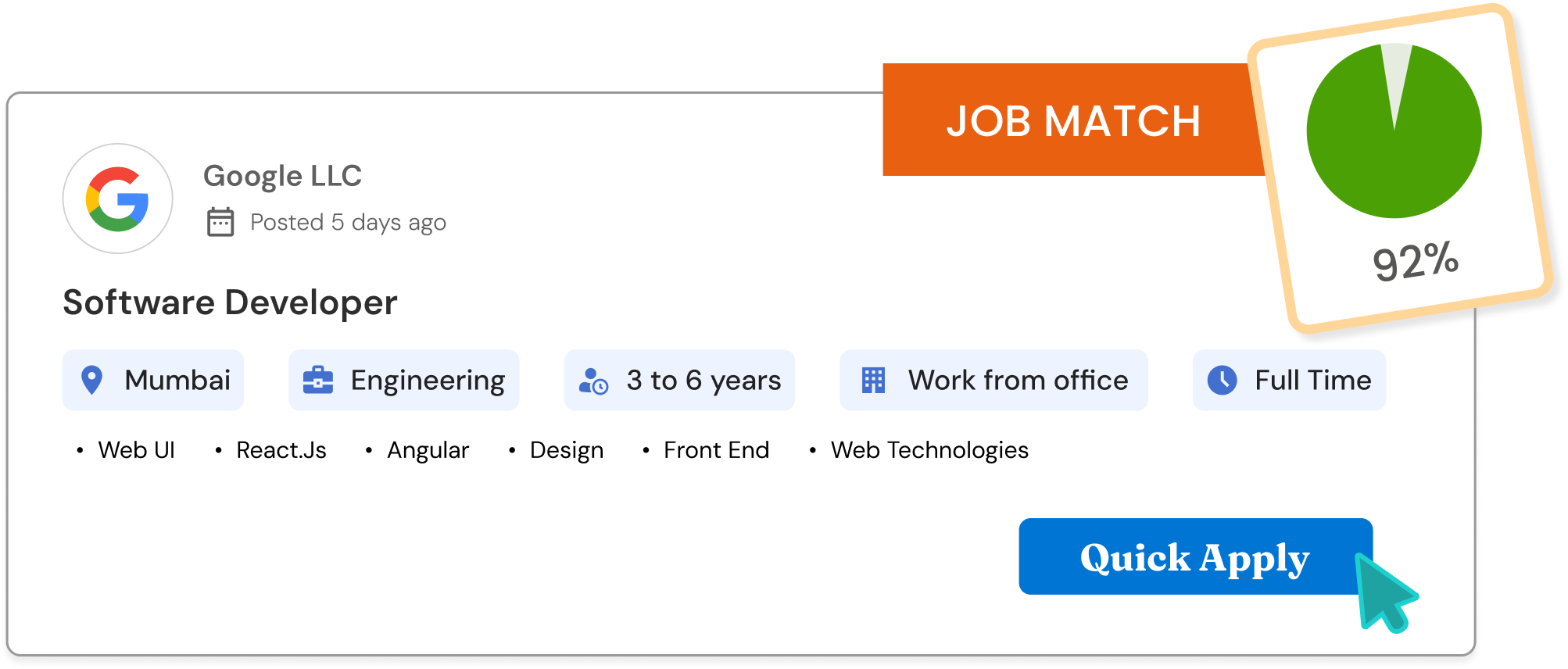 Google job match result